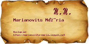 Marianovits Mária névjegykártya