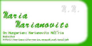 maria marianovits business card